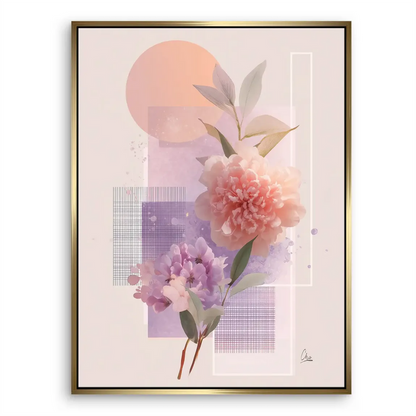Pastel floral study with modern geometric elements in Soft Petal Harmony