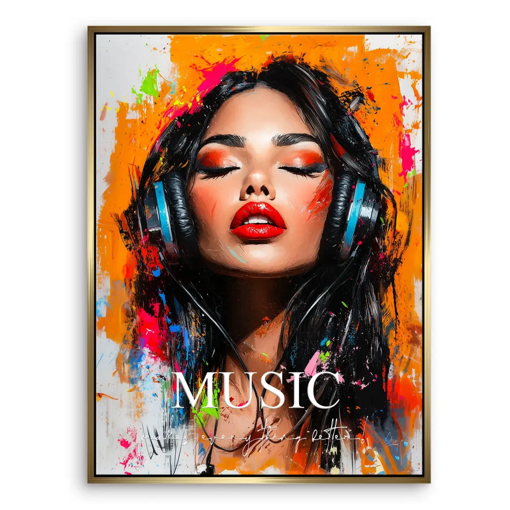 Music Soul Canvas Art - Abstract Portrait with Headphones - Image 6