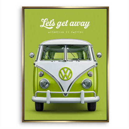 Vibrant VW bus wall art perfect for bedrooms or offices