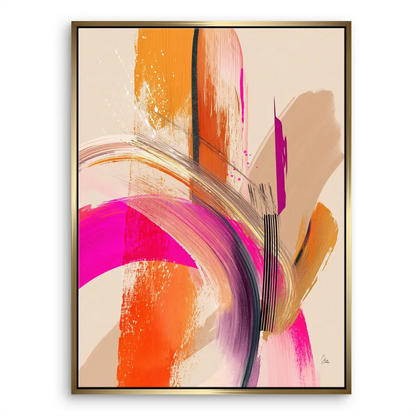 Beige background with metallic gold accents on contemporary abstract art