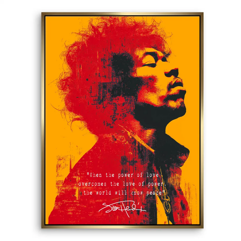 Hendrix wall art styled for music themed rooms with boho and eclectic decor influences