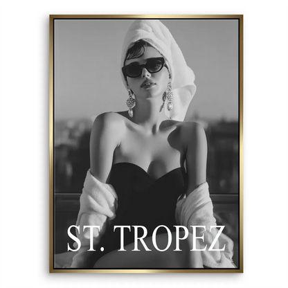 St. Tropez Glam Canvas Print – Black & White Wall Art - Image 5