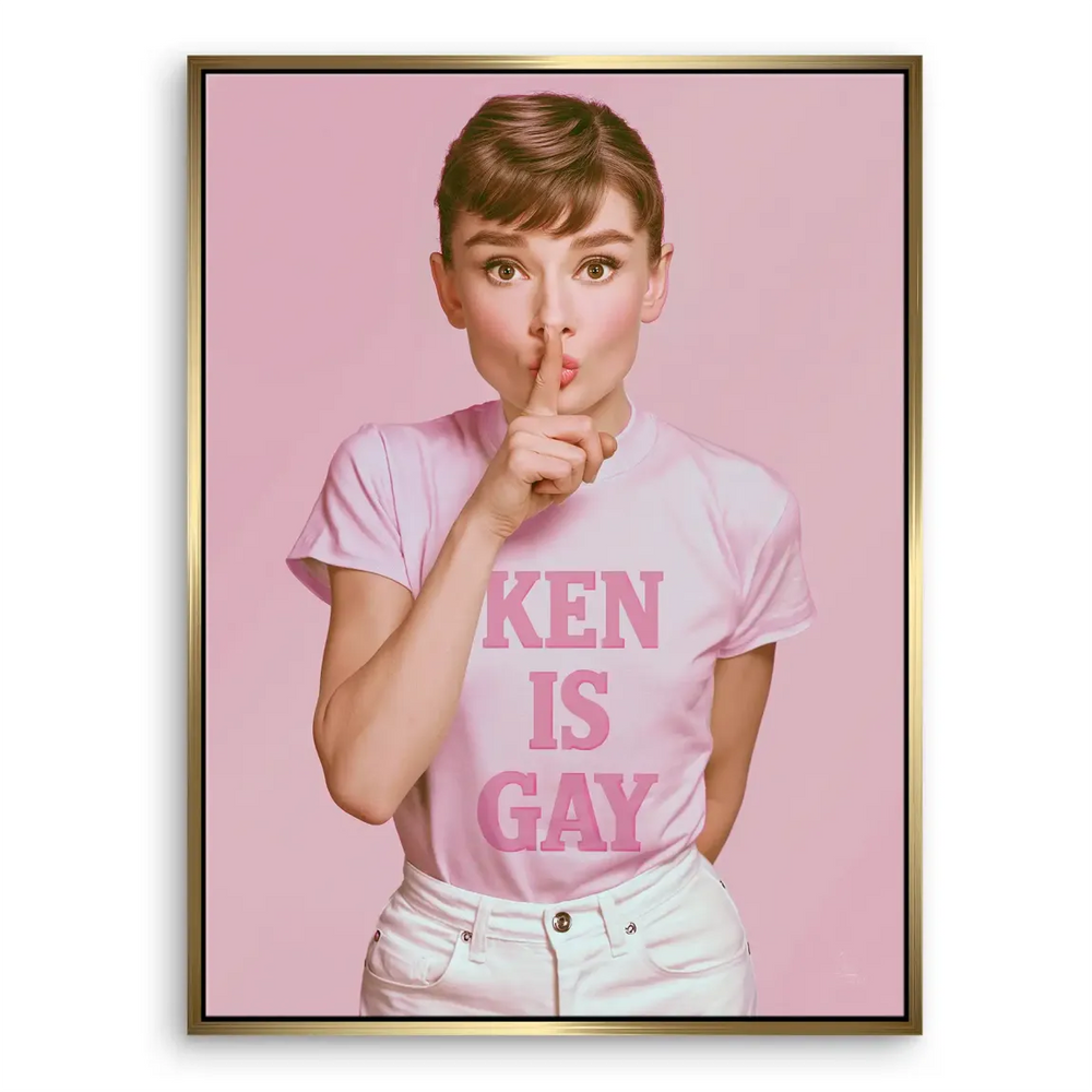 Audrey Hepburn Ken is Gay canvas print - pink pop art wall decor - Image 5