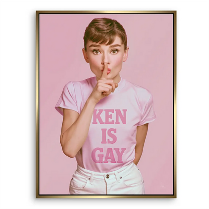 Audrey Hepburn Ken is Gay canvas print - pink pop art wall decor - Image 5