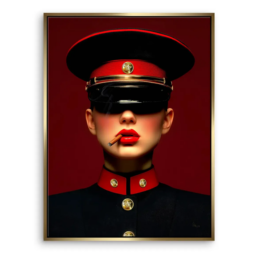Russian Girl Canvas Art — Fashion Wall Art with Military Chic - Image 5