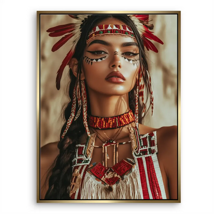 Warm earthy browns and creams tones in the canvas portrait