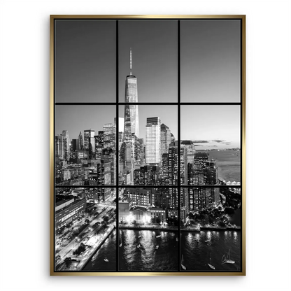 Dramatic urban cityscape with strong lines and high contrast