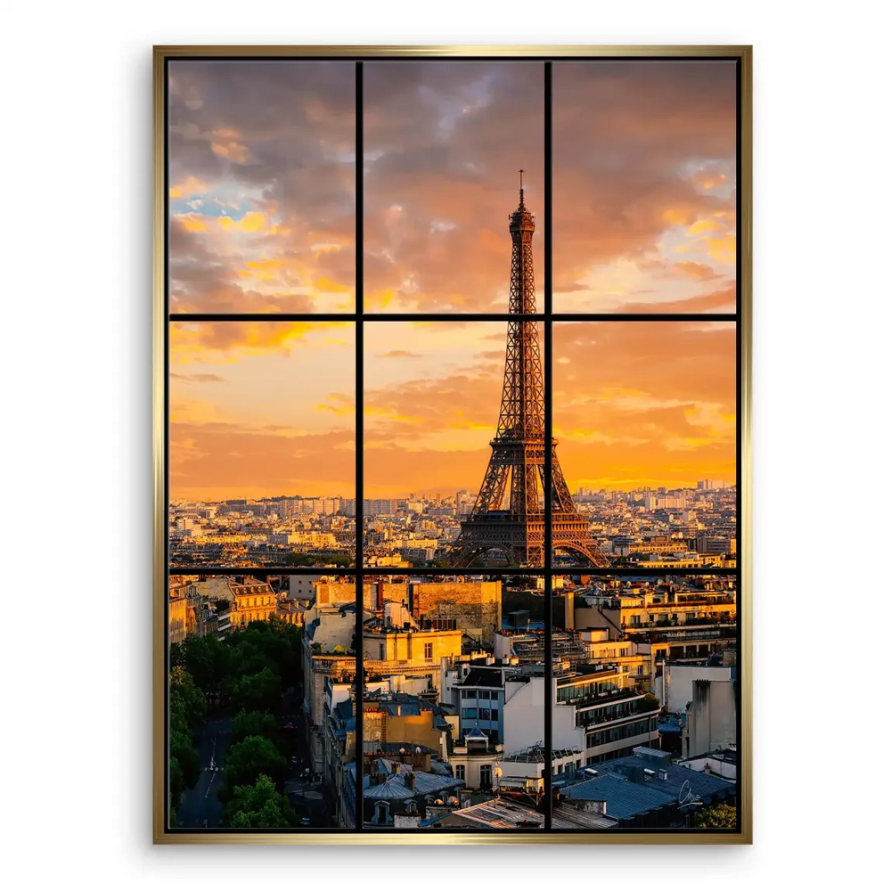 Expansive Paris cityscape at twilight with twinkling lights.