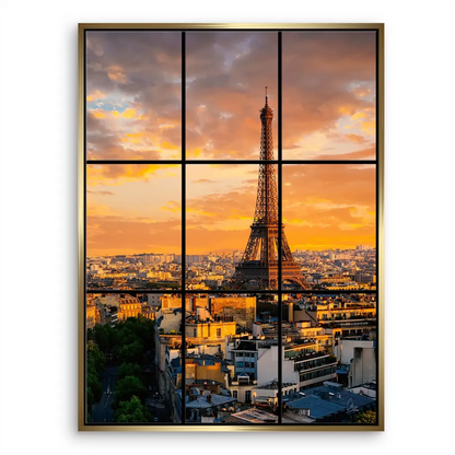 Expansive Paris cityscape at twilight with twinkling lights.