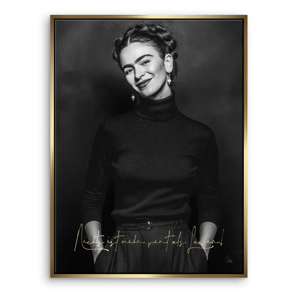 Modern Frida Kahlo-inspired canvas portrait for boho decor