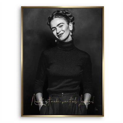 Modern Frida Kahlo-inspired canvas portrait for boho decor