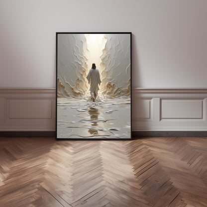 Jesus Walking on Water Modern Christian Print