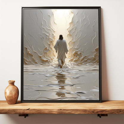 Jesus Walking on Water Modern Christian Print