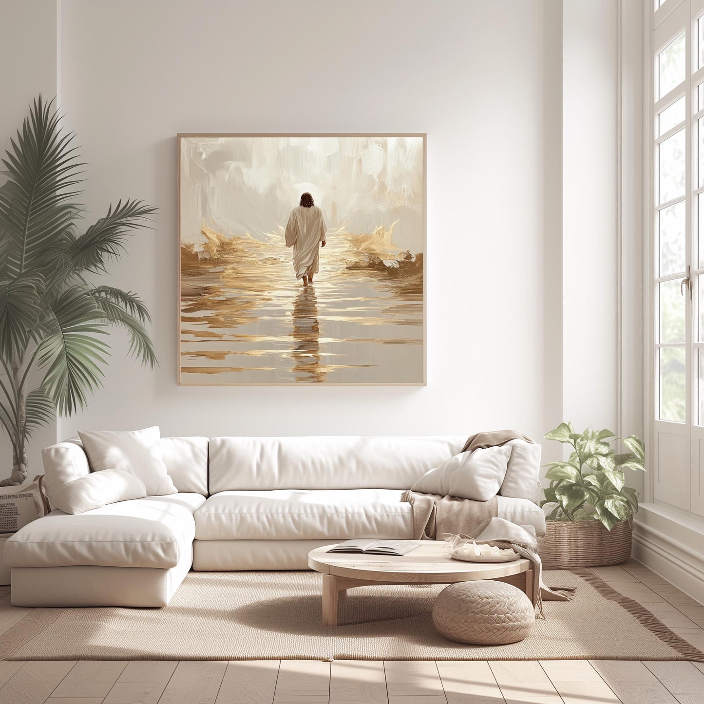 Jesus Walking on Water Abstract Painting