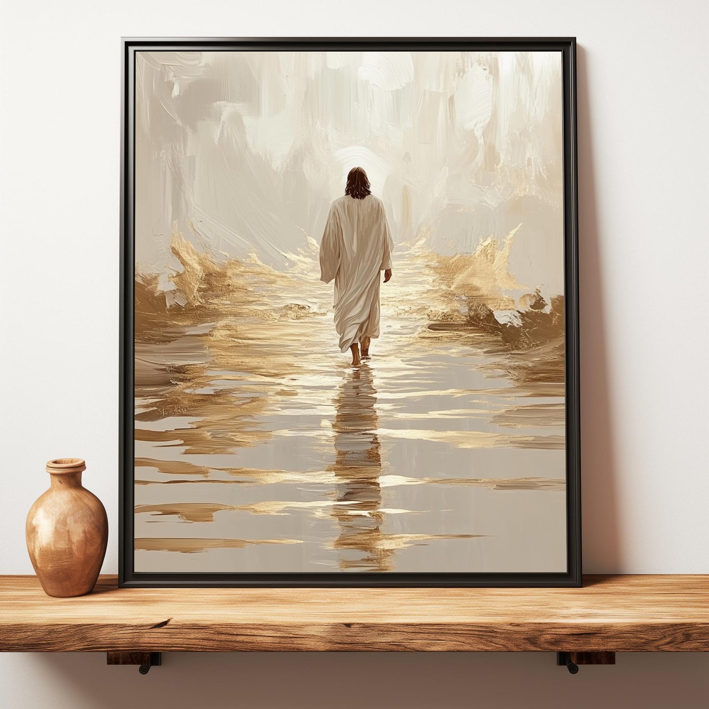 Jesus Walking on Water Abstract Painting