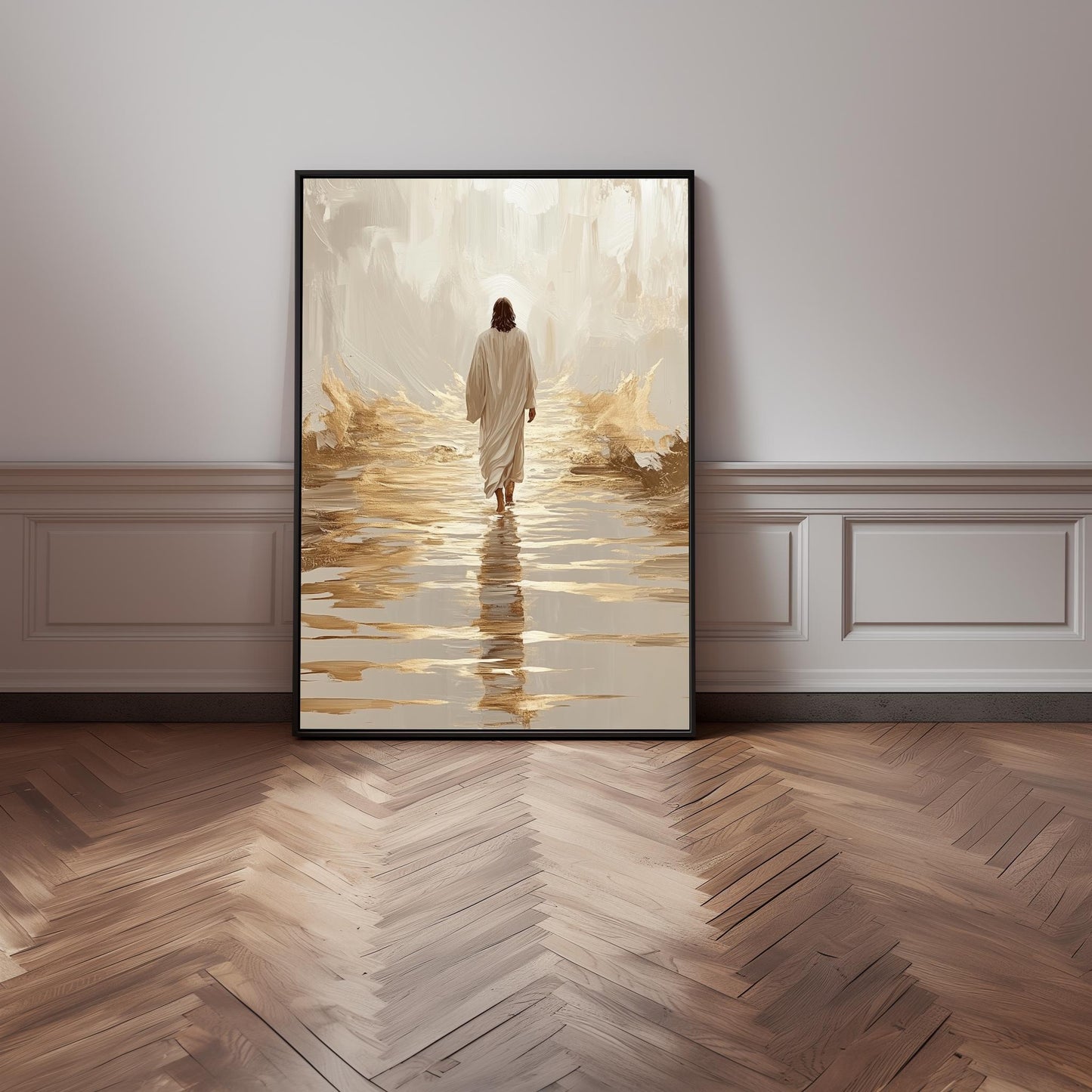 Jesus Walking on Water Abstract Painting