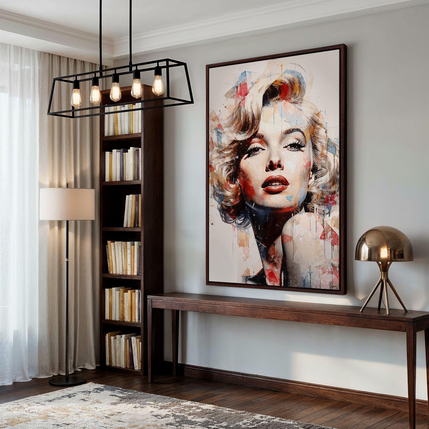 Colorful pop art inspired portrait suitable for modern living rooms