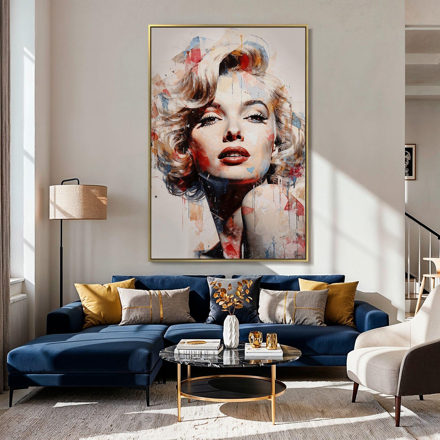 Stylized celebrity portrait blending pop art influence with painterly textures