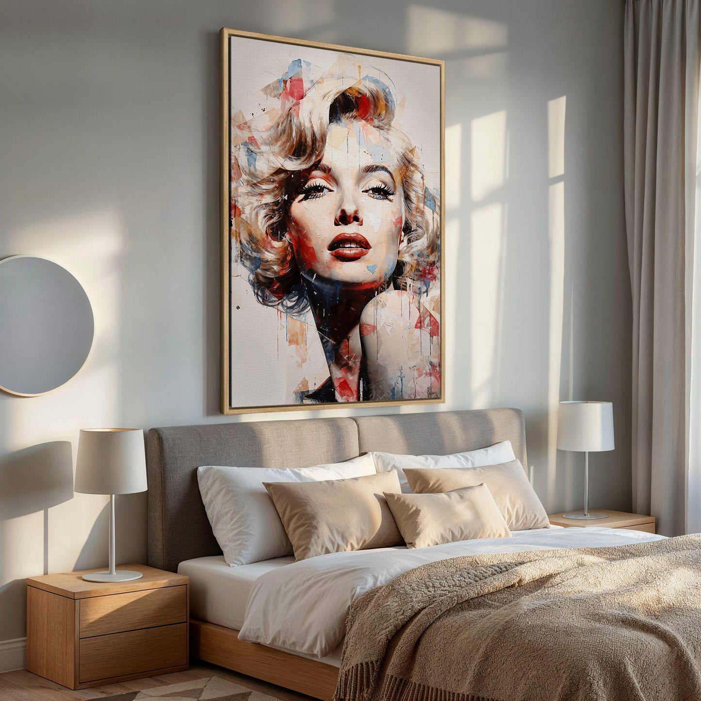 Elegant gold frame surrounding glamorous contemporary Marilyn Monroe wall piece