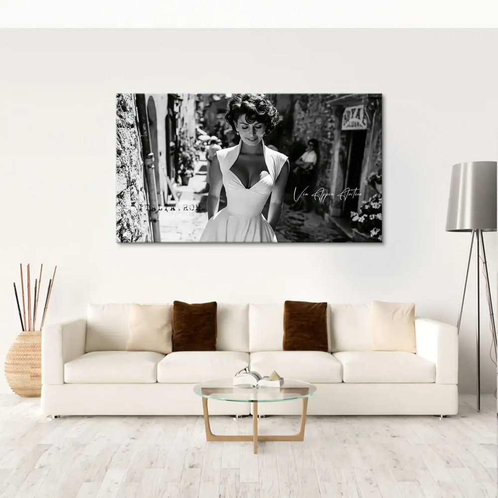 Sophia Loren canvas print with mid-century cinema glamour