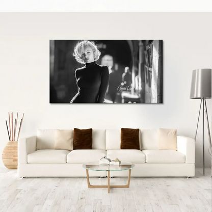 Elegant vintage Hollywood glamour on a Capri backdrop canvas