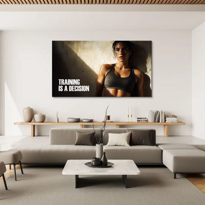Minimalist fitness wall decor suitable for home gyms and modern interiors