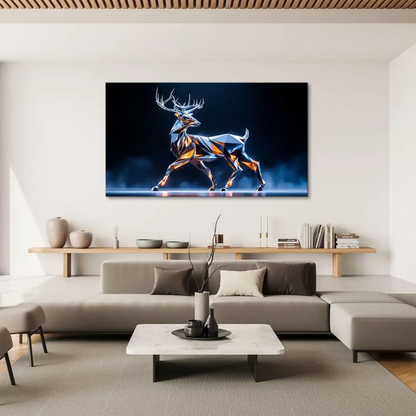 Crystal Deer Canvas Art – Geometric Stag Wall Art - Image 8