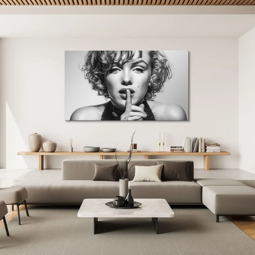 Iconic Hollywood glamour portrait suited for modern glam interiors