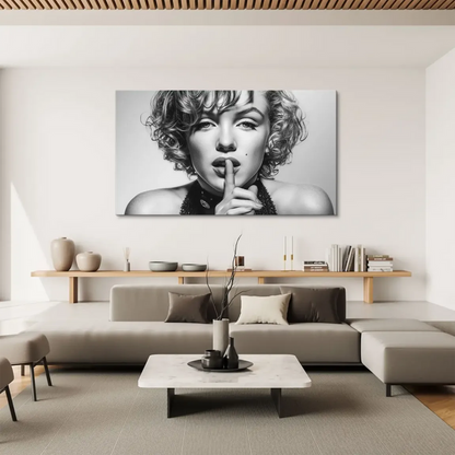 Iconic Hollywood glamour portrait suited for modern glam interiors