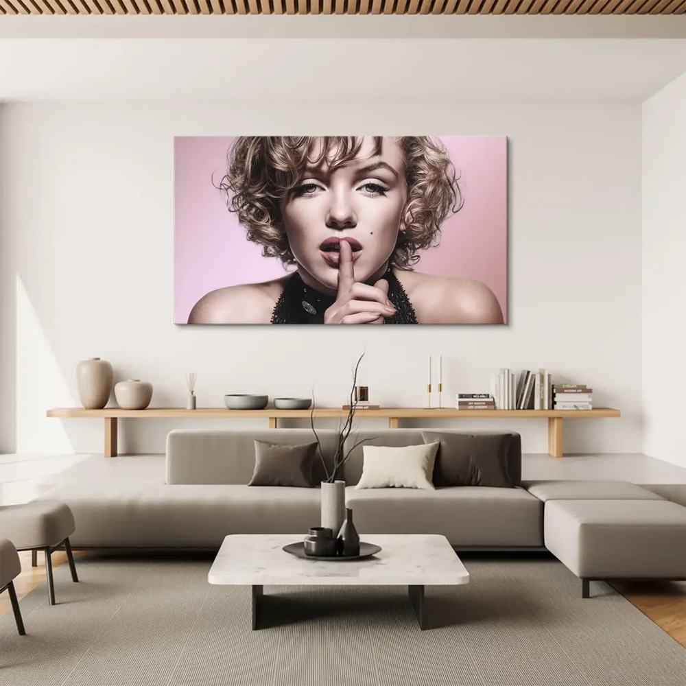 Iconic Hollywood glamour in a contemporary canvas print for bedrooms or living rooms