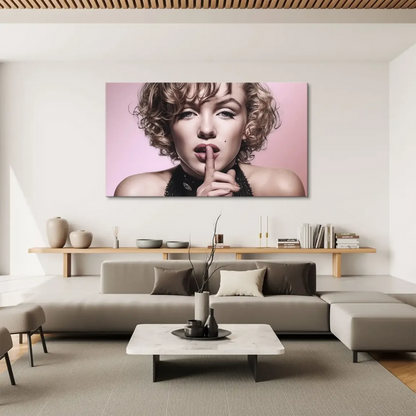 Iconic Hollywood glamour in a contemporary canvas print for bedrooms or living rooms