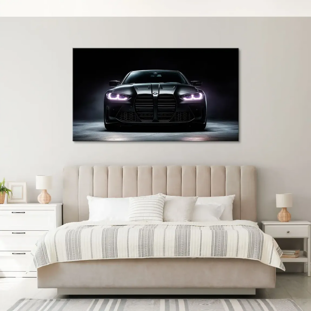 BMW M4 canvas print ideal for modern minimalist interiors