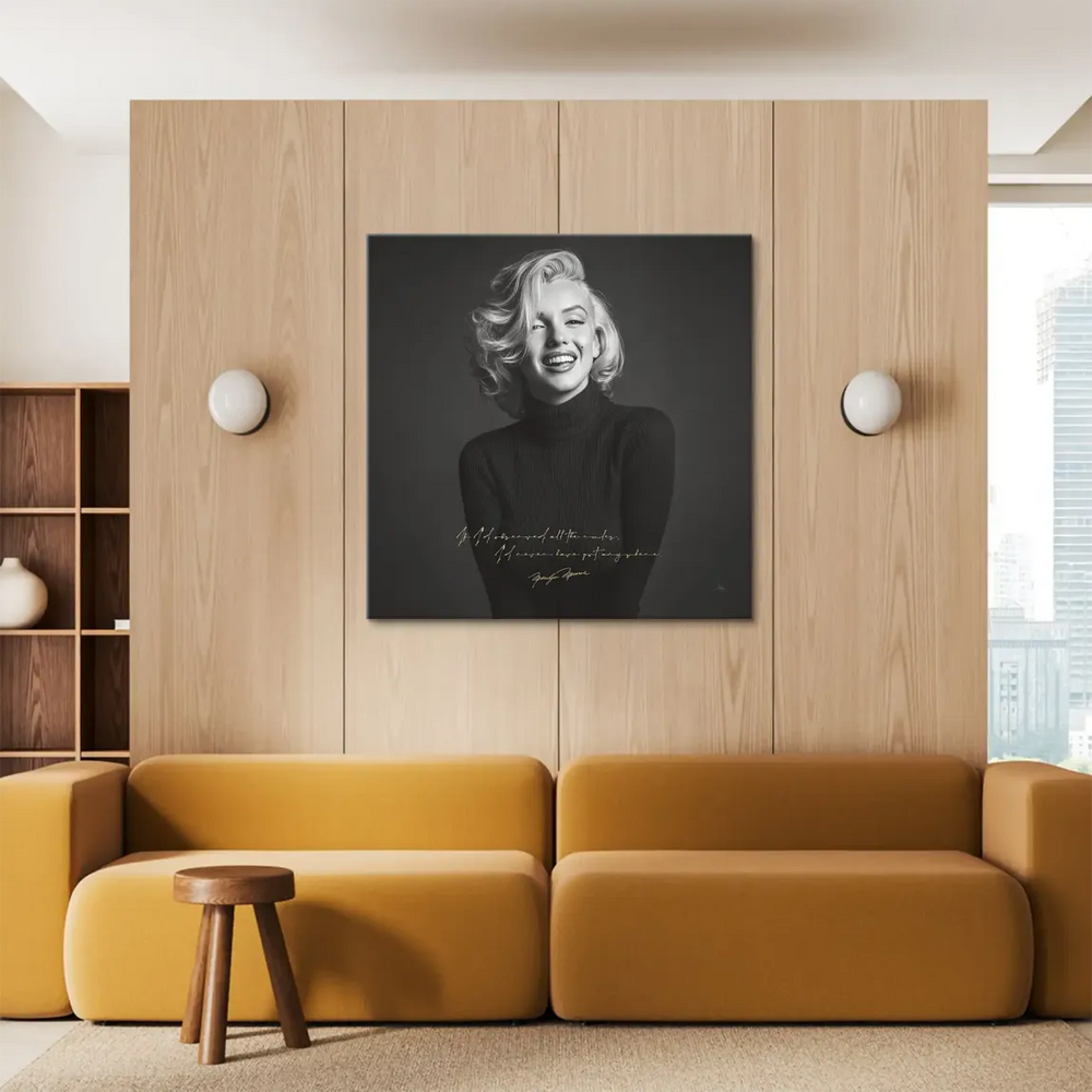 Iconic Hollywood glamour wall art with a golden quote