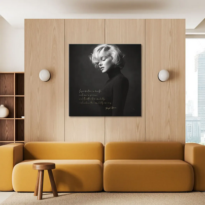 Iconic Marilyn Monroe wall art featuring a thoughtful profile