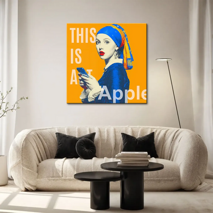 Bold pop art wall art with electric blue lips
