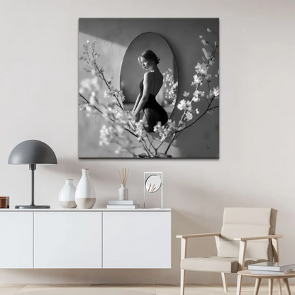 Timeless portrait study in black and white with a calm, introspective mood.