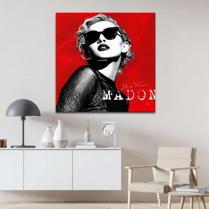 High-contrast retro comic book style artwork on canvas