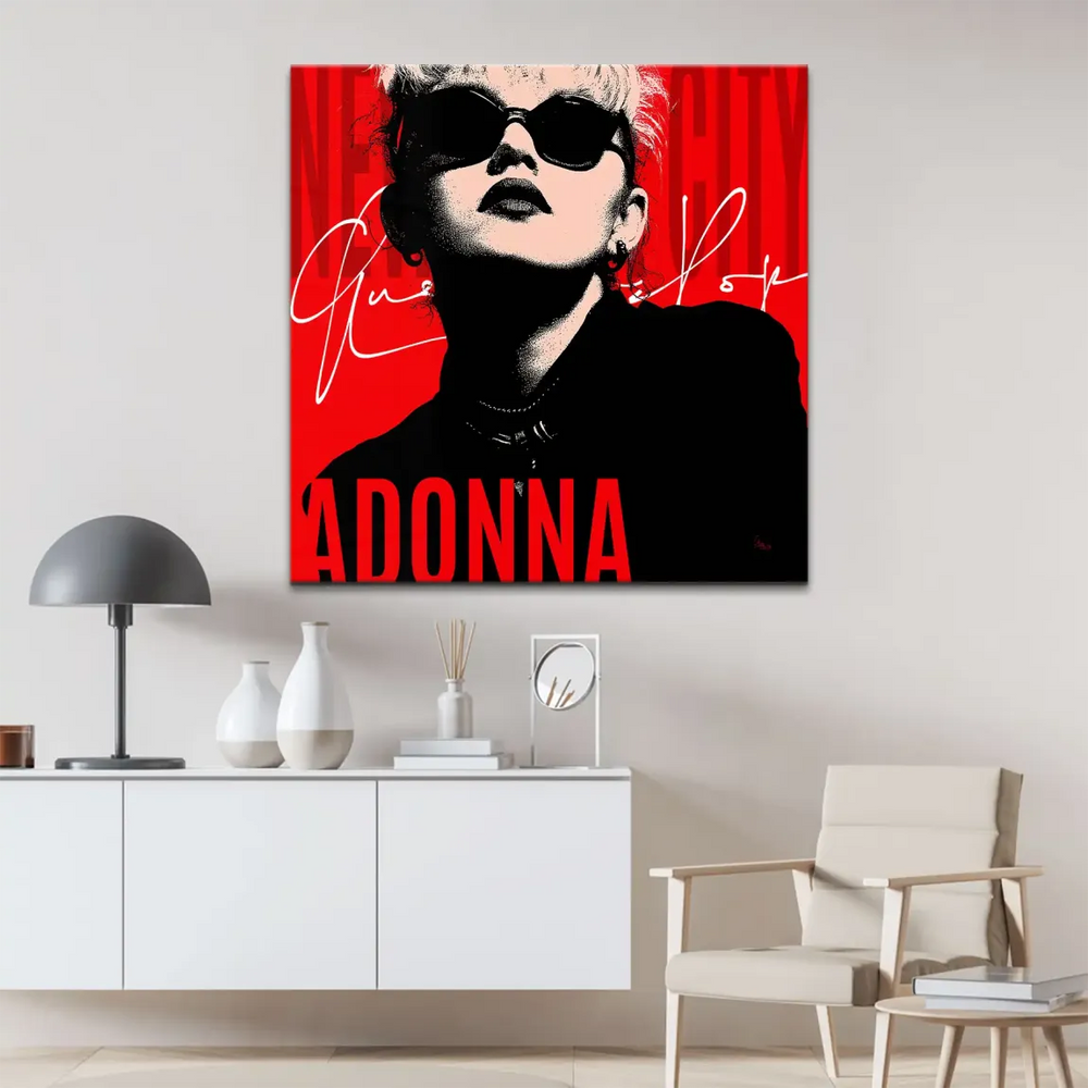 Graphic wall art with black silhouette and pale pink skin tones
