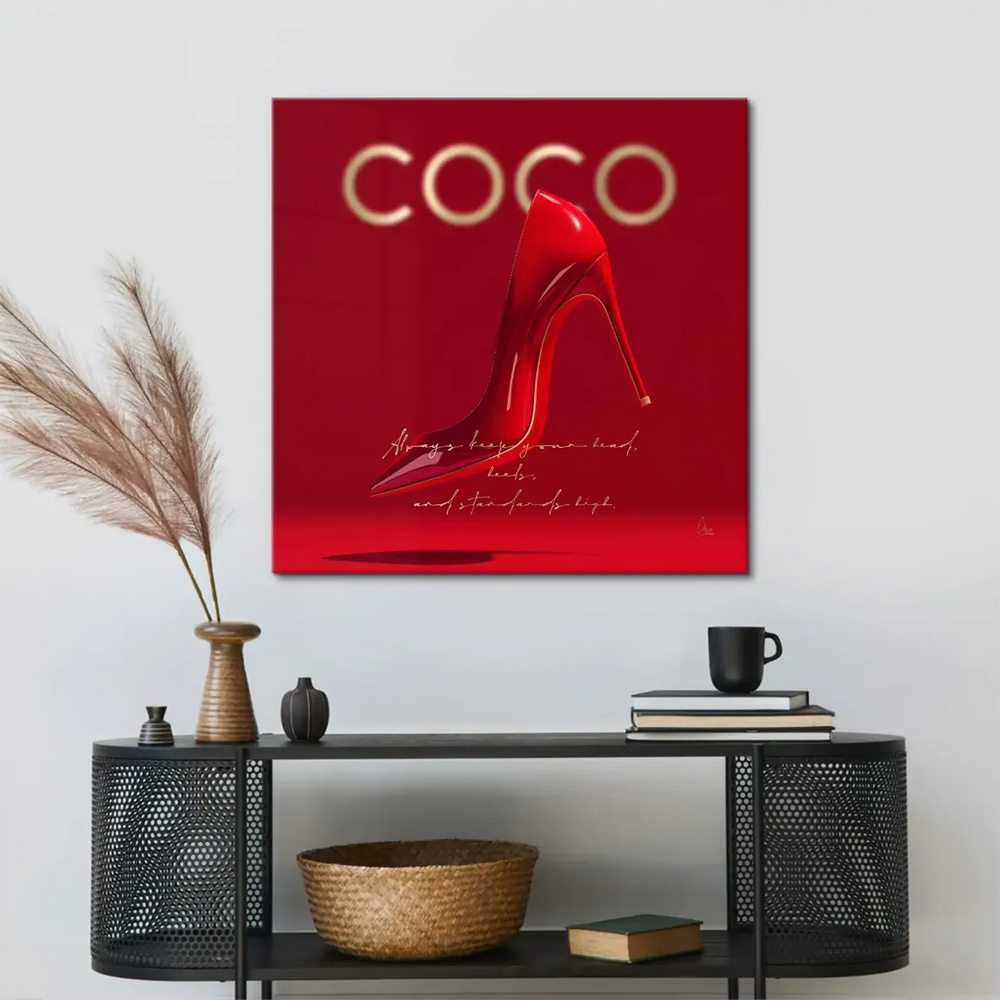 Gold COCO outline framing the text at the top of the print