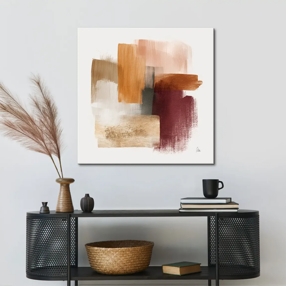 Textured abstract Bohemian wall art on canvas
