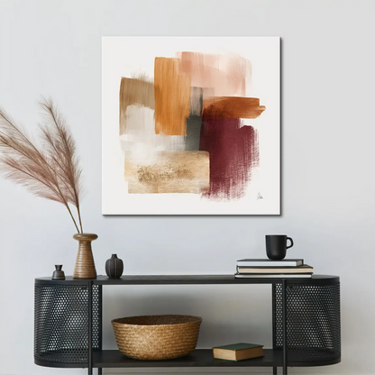 Textured abstract Bohemian wall art on canvas