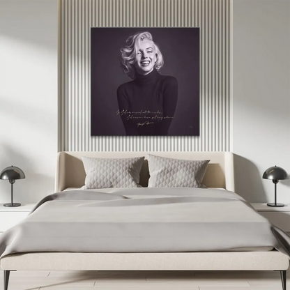Classic Marilyn Monroe canvas print with radiant smile