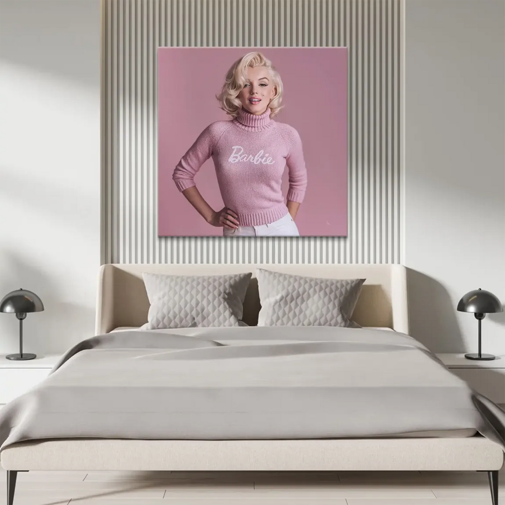 Feminine wall art for bedrooms and dressing rooms – Marilyn Monroe Barbie canvas