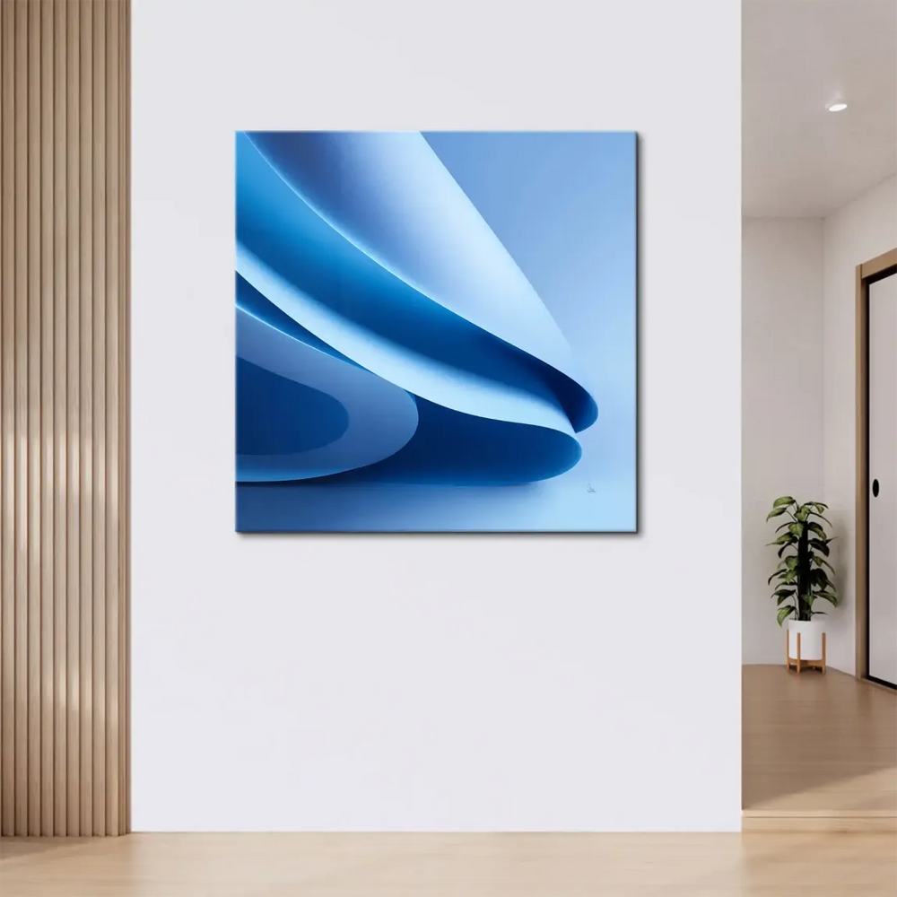 Serene blue wall art designed for contemporary and Scandinavian interiors.
