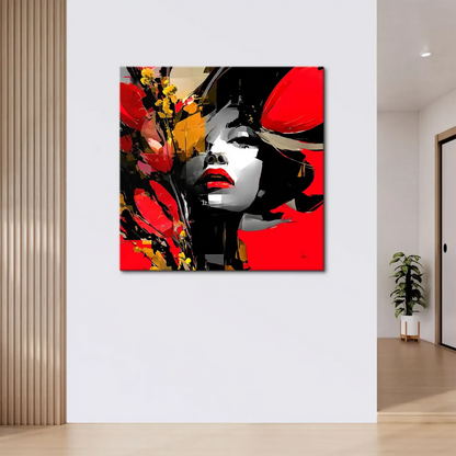 Pop art-inspired graphic art suitable for modern living rooms, bedrooms, or offices.