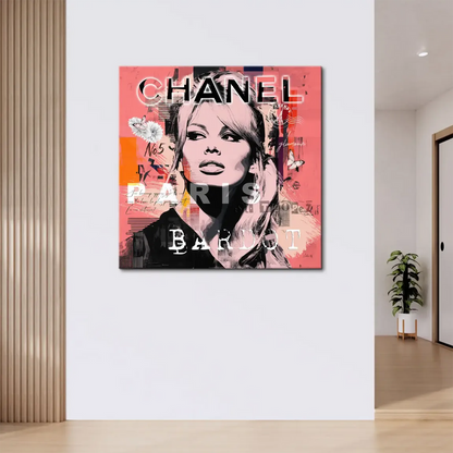 Layered mixed-media Pop Art with vintage Paris fashion vibe