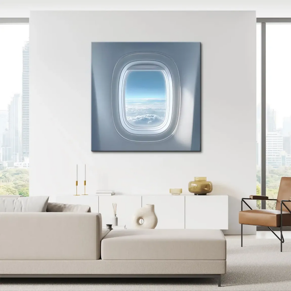 Airplane Window Horizon Canvas Art Serene Sky Wall Decor - Image 4