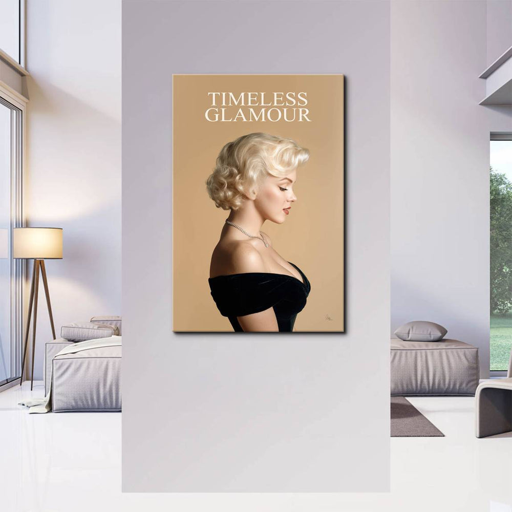 Warm beige backdrop highlighting the subject's features on a canvas print