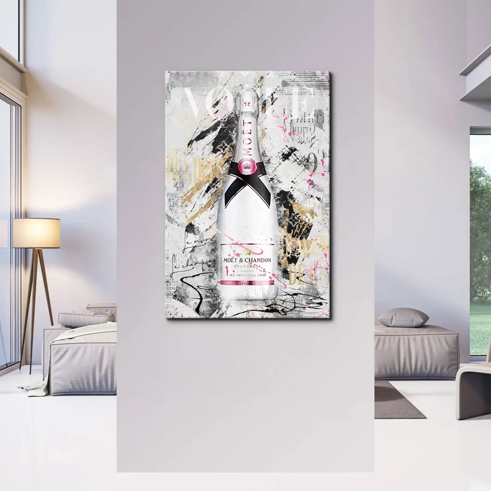Bold Vogue-inspired typography integrated into street art style