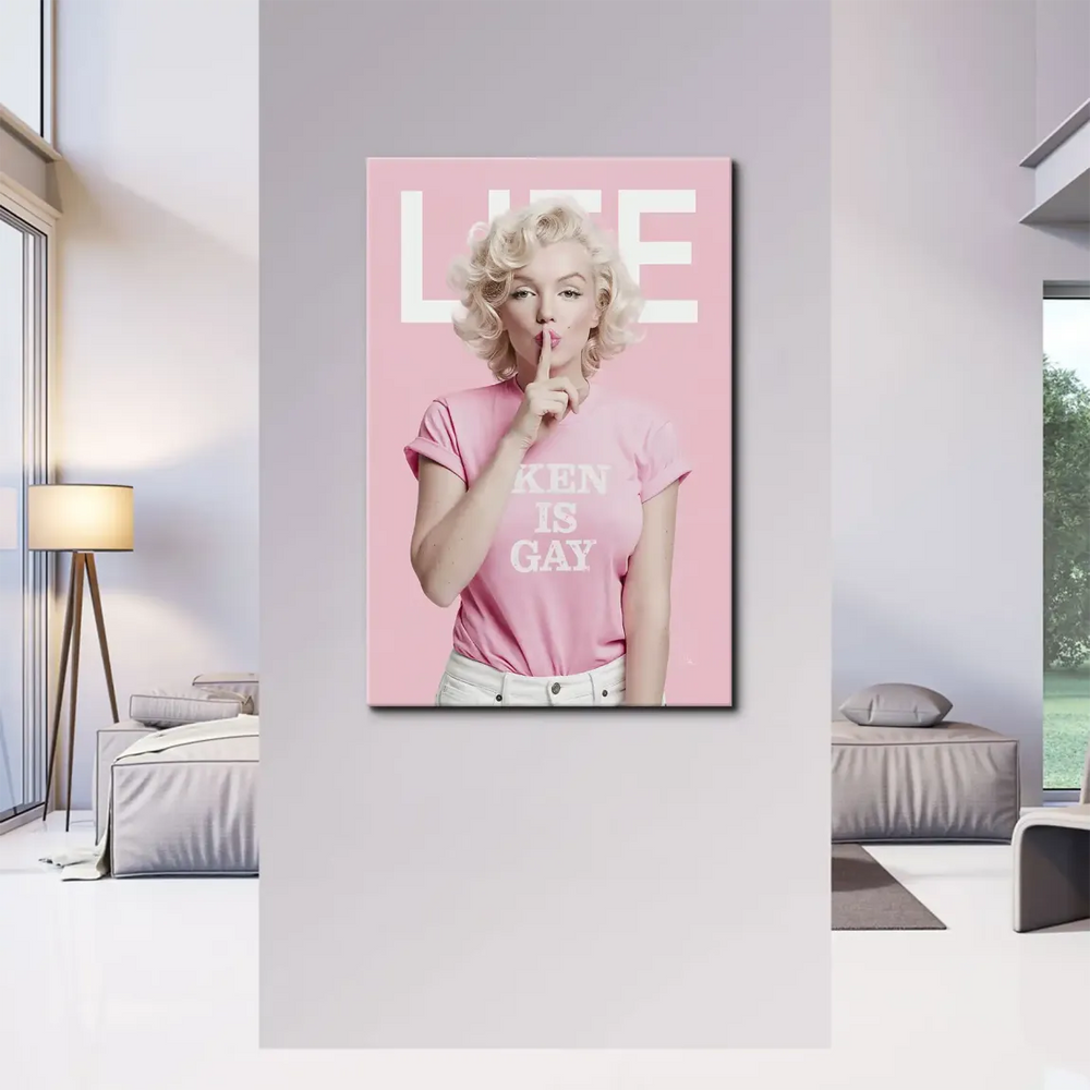 Above portrait, LIFE magazine logo as retro editorial touch